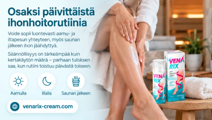 Venarix Cream - voiteen levitys saunan jälkeen